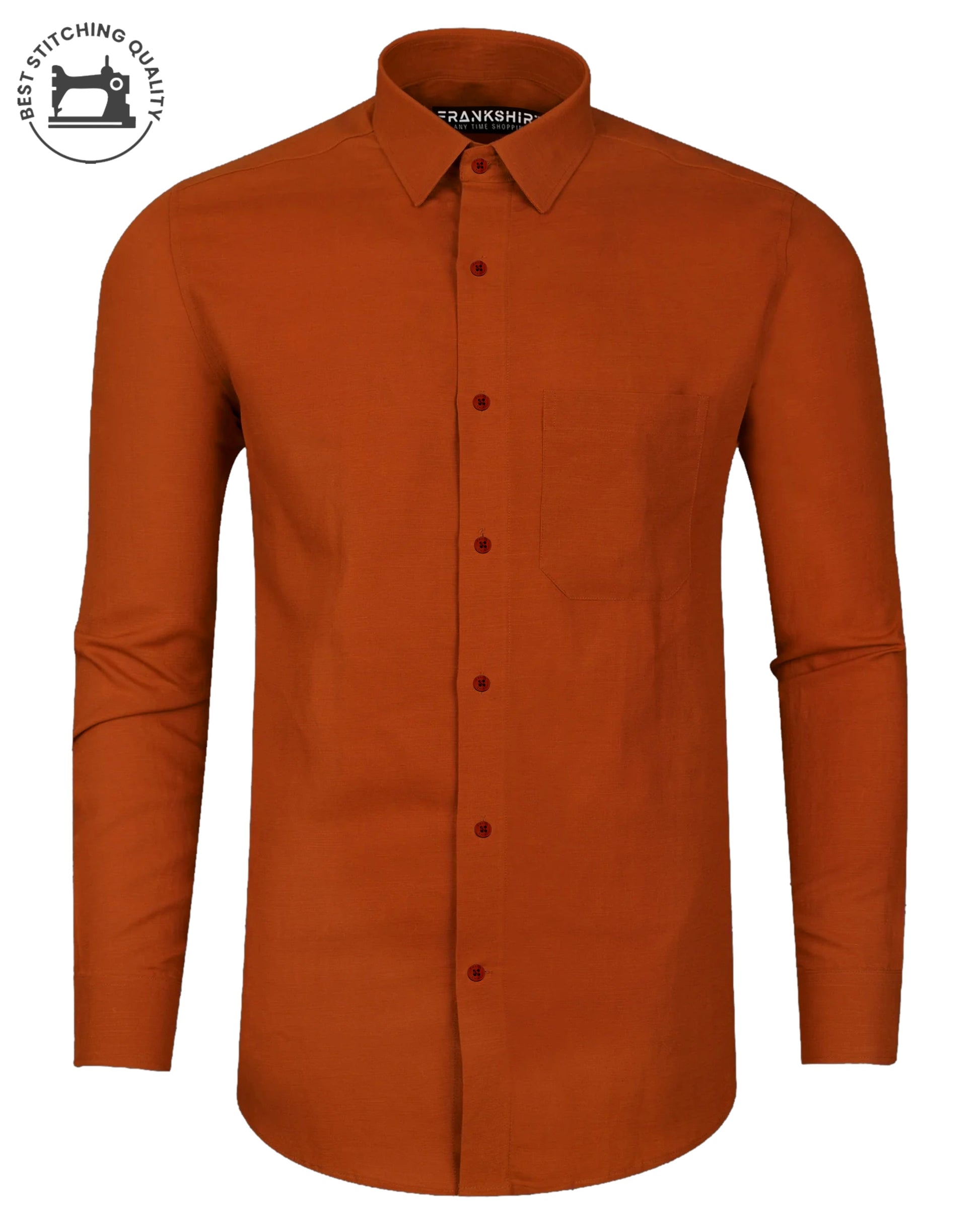 Orange I Formal Shirt I Regular Fit I 100% Cotton Shirt - Frankshop.in