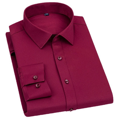 Plain Cotton Blend Solid Shirts (Maroon) - Frankshop.in