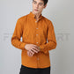 Frankshirt Chinese Collar Mustard Tailored Fit Cotton Casual Shirt for Man - Frankshop.in