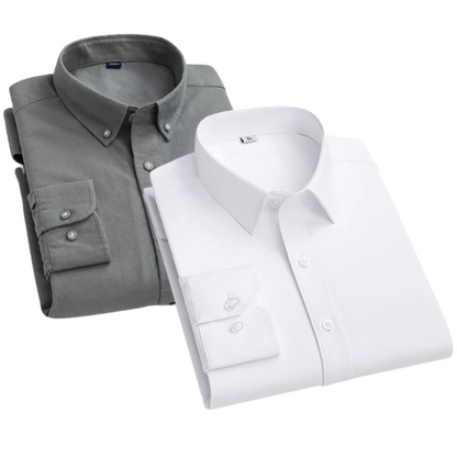 Combo of 2 Cotton Shirt for Man ( Grey and White ) - Frankshop.in