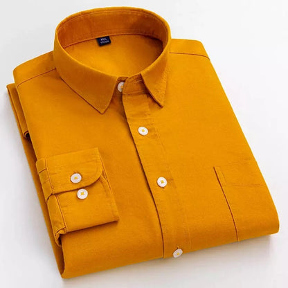 Frankshop Classic Pure Cotton Mustard Color Blend Solid Shirts - Frankshop.in