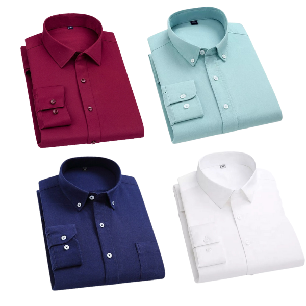 Combo of 4 Cotton Shirt for Man ( Maroon,Pista,Navy Blue and White ) - Frankshop.in