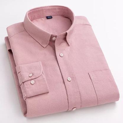 Frankshop Classic Pure Cotton Pink Color Blend Solid Shirts For Man - Frankshop.in