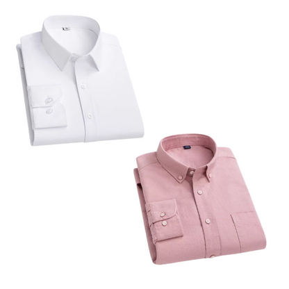 Combo of 2 Cotton Shirt for Man ( White and Pink ) - Frankshop.in