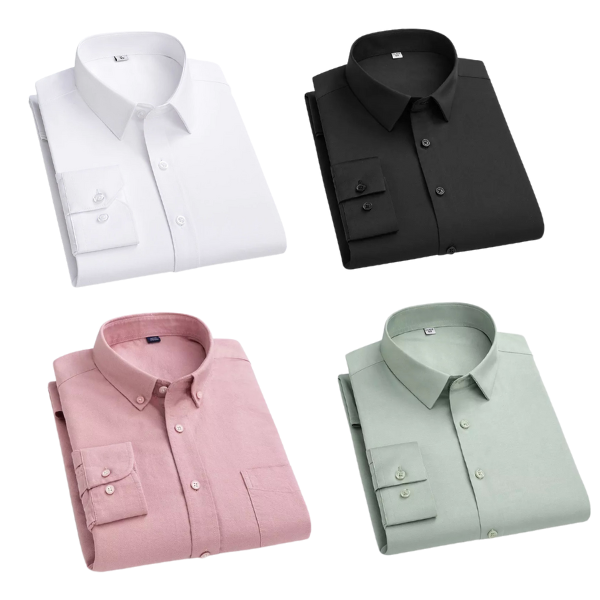 Combo of 4 Cotton Shirt for Man ( White,Black,Pink and Pista ) - Frankshop.in