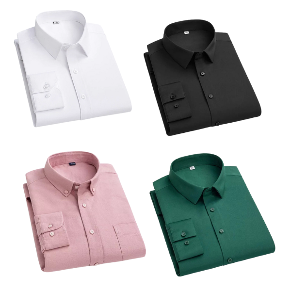 Combo of 4 Cotton Shirt for Man ( White,Black,Pink and Bottle Green ) - Frankshop.in