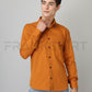 Frankshirt Double Pocket Mustard Solid Tailored Fit Cotton Casual Shirt for Man - Frankshop.in