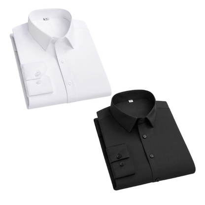 Combo of 2 Cotton Shirt for Man ( White and Dark Grey ) - Frankshop.in