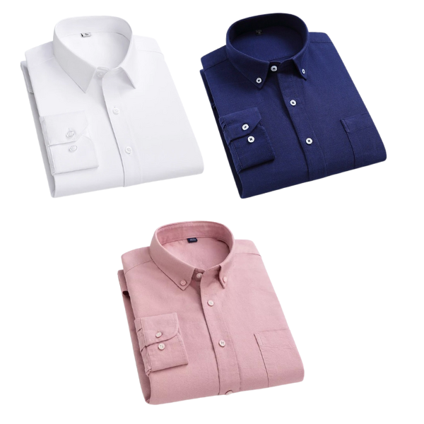 Combo of 3 Cotton Shirt for Man ( White,Navy Blue and Pink ) - Frankshop.in