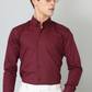 Frankshirt Maroon Solid Tailored Fit Cotton Casual Shirt for Man