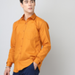 Frankshirt Mustard Solid Tailored Fit Cotton Casual Shirt for Man