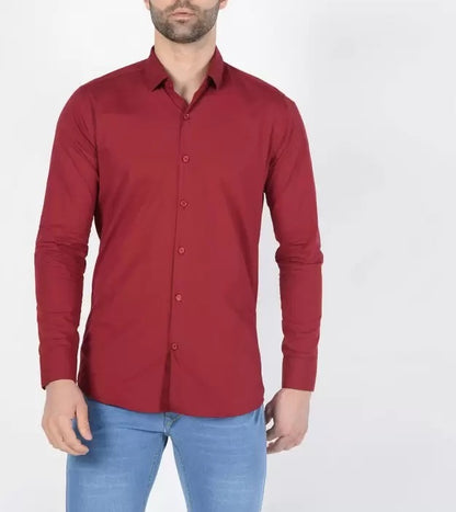 Combo of 2 Cotton Shirt for Man ( Red and Mehandi ) - Frankshop.in