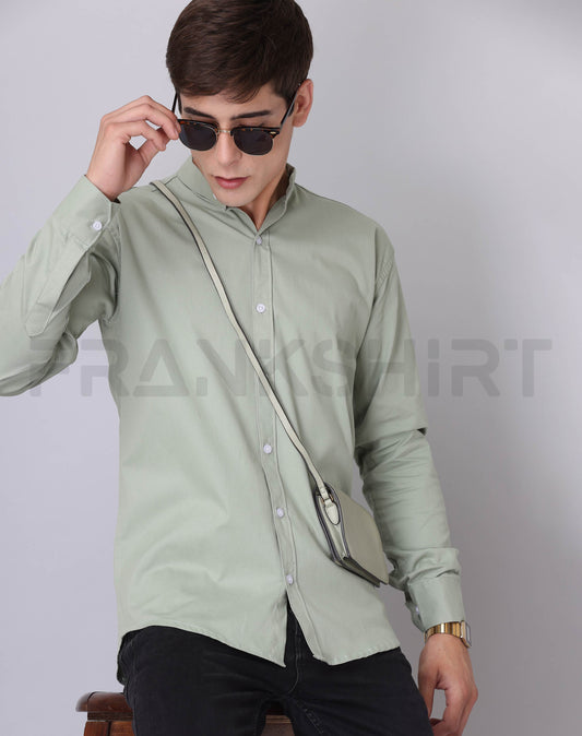 Frankshirt Chinese Collar Pista Tailored Fit Cotton Casual Shirt for Man - Frankshop.in