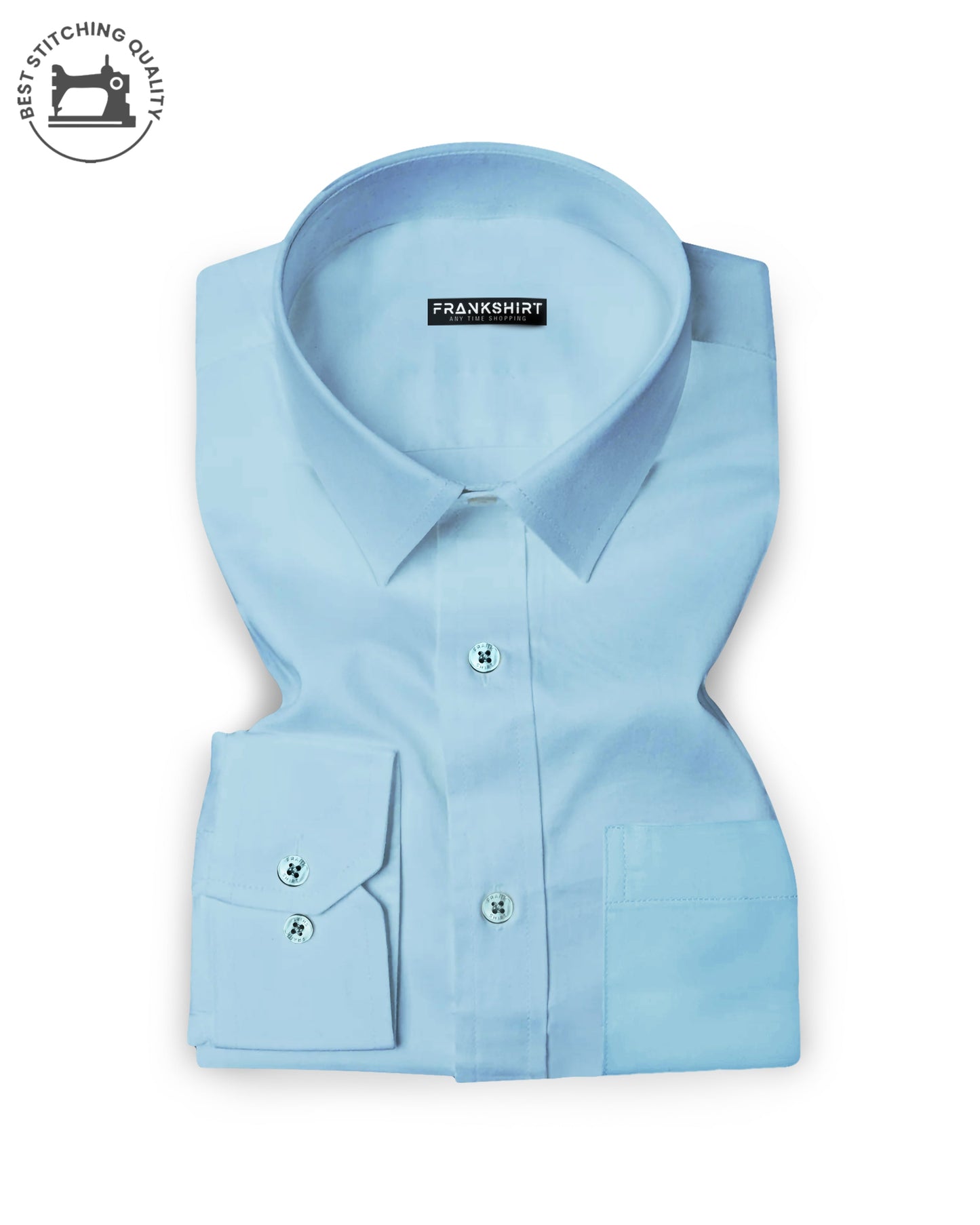 Sky Blue I Formal Shirt I Regular Fit I 100% Cotton Shirt - Frankshop.in