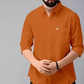 Premium Cotton Blend Solid Shirts (Orange)
