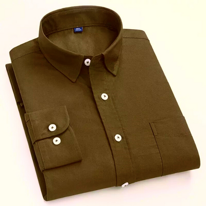 New Cotton Blend Solid Shirts (Mehandi) - Frankshop.in